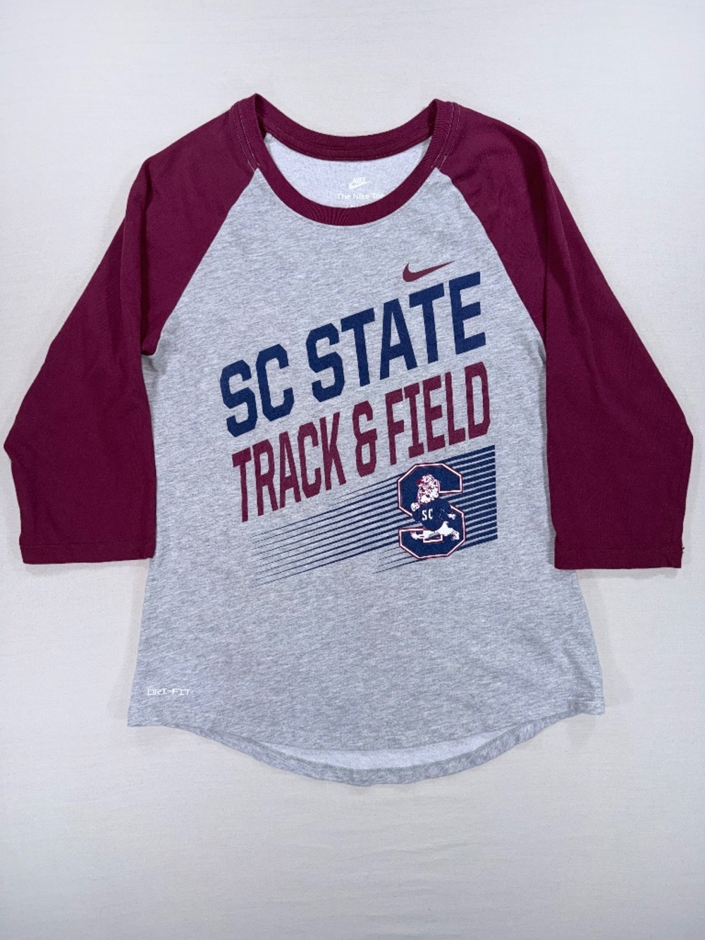 Nike Dri-FIT SCSU Bulldogs Track & Field Raglan 3/4-Sleeve Shirt XS